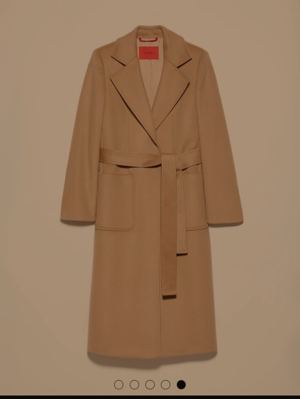 $720 New! Runaway Camel Wrap Coat with Belt - 100% Wool